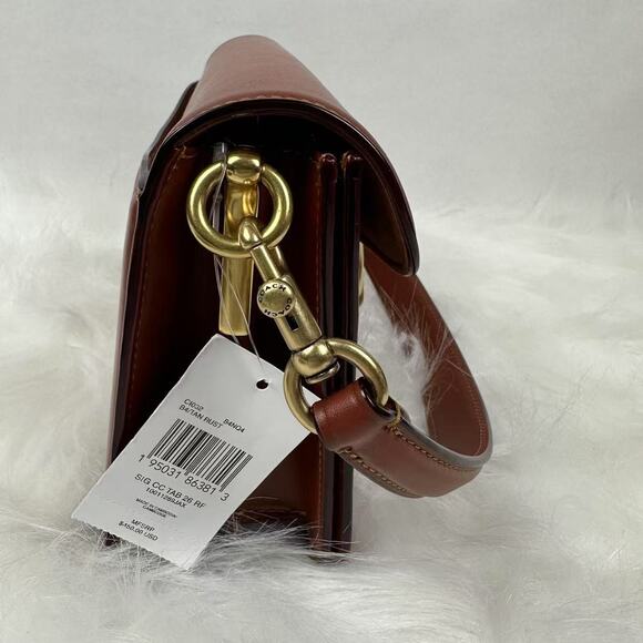 Coach Tabby Shoulder Bag 26 Signature Canvas In Leather/Brass/Tan Caramel CI032 - Picture 5 of 12